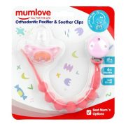 Mum Love Orthodontic Pacifiers & Soother Clips, BPA Free, 6+ Months, Pink, P1039-8 M