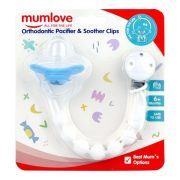 Mum Love Orthodontic Pacifiers & Soother Clips, BPA Free, 6+ Months, Blue, P1039-8 M