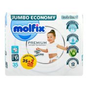 Molfix Premium Diaper, Extra Jumbo Economy, Large 6, 15+ KG, 37-Pack
