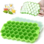 Honeycomb 37 Cavity Silicone Ice Cube Tray with Removable Lid